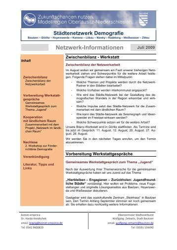 Netzwerk-Informationen - Modellregion Oberlausitz-Niederschlesien