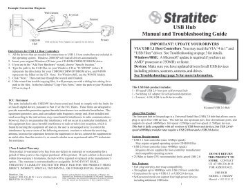 USB Hub Manual And Troubleshooting Guide - Stratitec