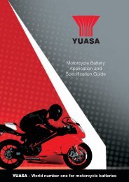 YUASA - World number one for motorcycle batteries - Barden