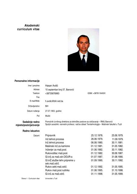 Akademski curriculum vitae