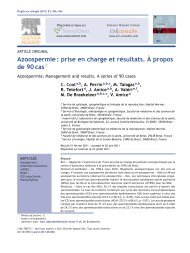 Azoospermie : prise en charge et rÃ©sultats. Ã propos de ... - Urofrance