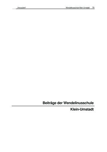 Beiträge der Wendelinusschule Klein-Umstadt - Schreibwerkstatt ...