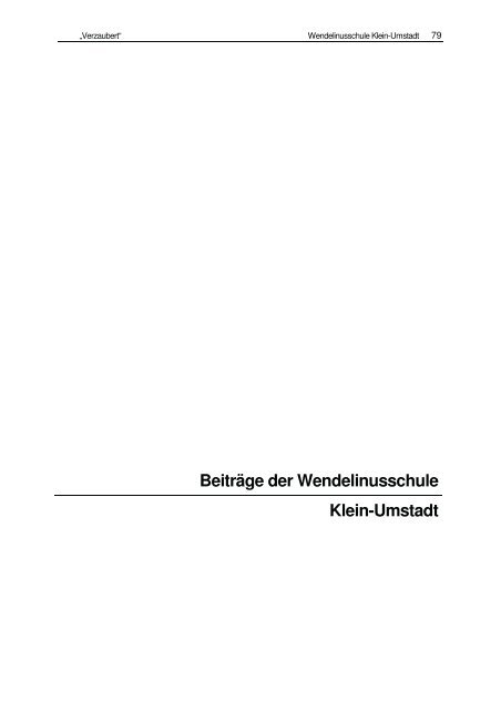 Beiträge der Wendelinusschule Klein-Umstadt - Schreibwerkstatt ...