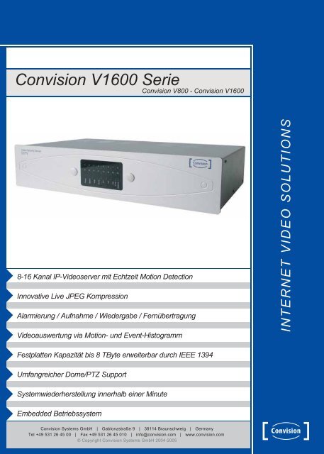 Convision V1600 Serie