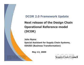 DCOR - Supply Chain Council