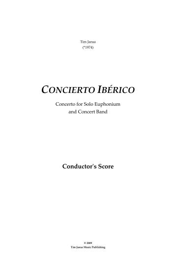 Jansa, Tim - Concierto Iberico - CONDUCTOR SCORE - Tim Jansa