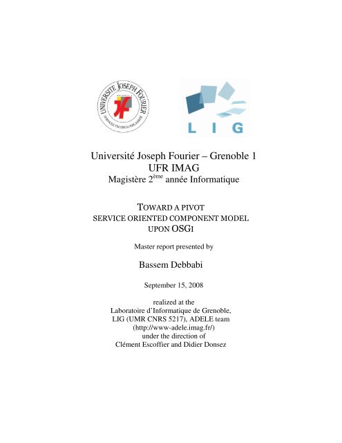 Universite Joseph Fourier Grenoble 1 Ufr Imag Adele