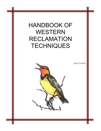 handbook of western reclamation techniques - National Technology ...