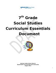 BVSD 7th Grade Curriculum Essentials - Boulder Valley School District