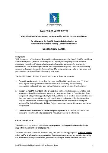 Call for Concept Notes - Environmental Funds Tool Kit