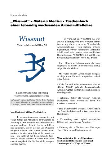 âWissmutâ â Materia Medica - Taschenbuch einer ... - Fit mit System!