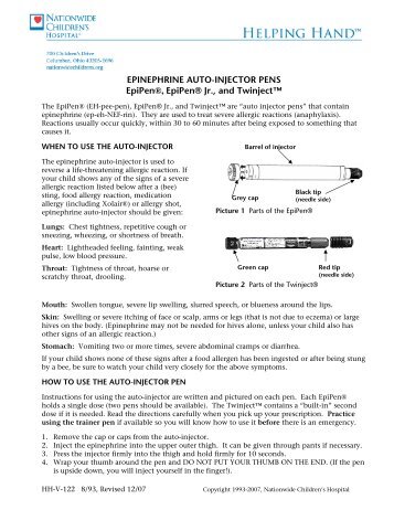 EPINEPHRINE AUTO-INJECTOR PENS EpiPen®, EpiPen® Jr., and ...