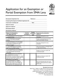 Application for an Exemption or Partial Exemption from S94A Levy