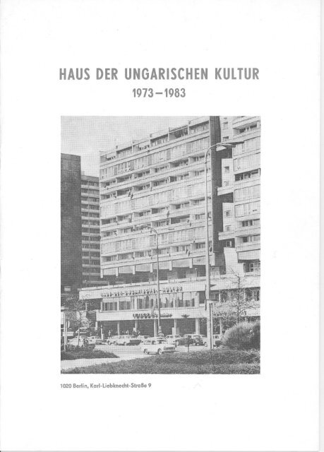 haus der ungarischen kultur 1973-1983