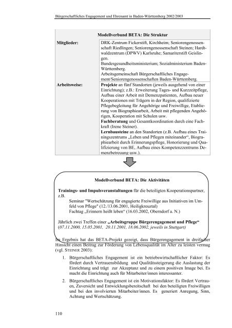 Bürgerschaftliches Engagement und Ehrenamt in Baden-Württemberg