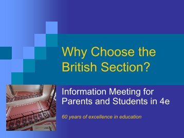 Why Choose the British Section?
