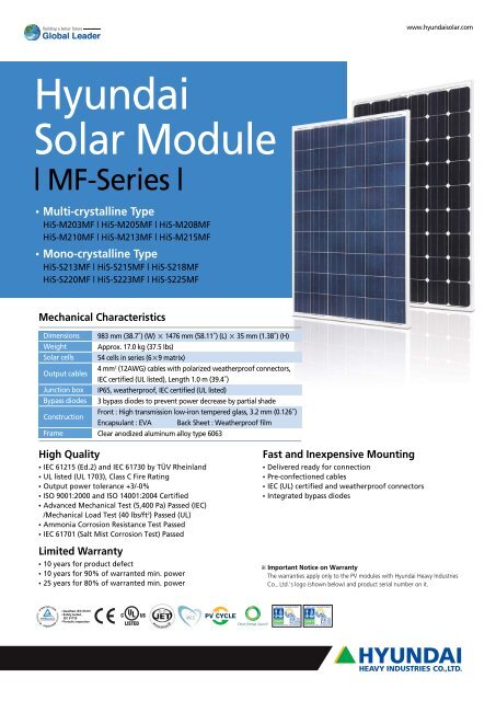 Hyundai Solar Module Hyundai Solar Module