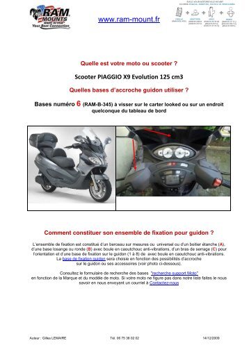 Scooter PIAGGIO X9 Evolution 125 cm3 RAM345 - RAM Mount