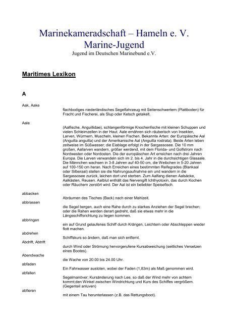 Marinekameradschaft Hameln E V Marine Jugend K N H De