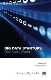 Big Data Startups: Discovery Event - Silicon Valley Bank