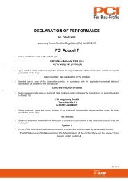 DECLARATION OF PERFORMANCE PCI Apogel F - Basf