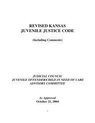 Revised Kansas Juvenile Justice Code - Kansas Judicial Council