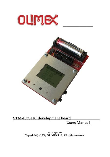 STM-103STK development board Users Manual