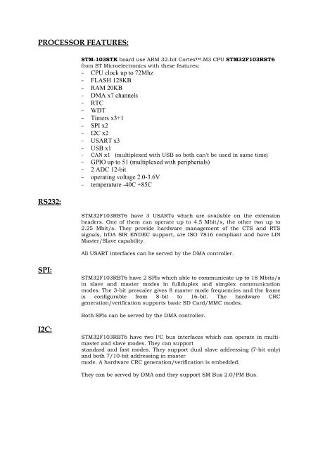 STM-103STK development board Users Manual