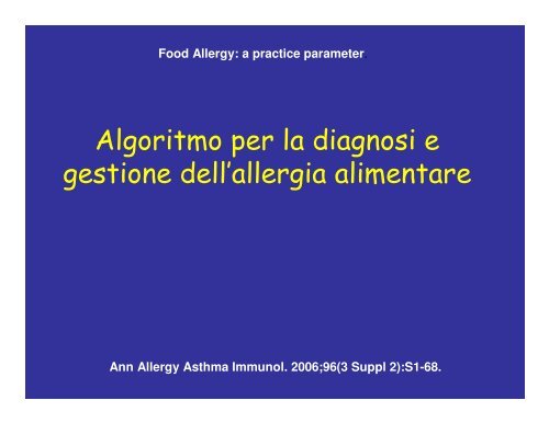 (Microsoft PowerPoint - Allergie Alimentari et\340 pediatrica ... - Aicod