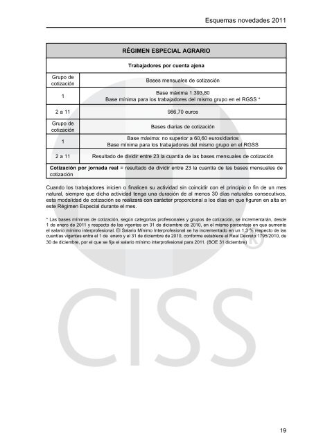 Especial PRESUPUESTOS 2011 - CISS