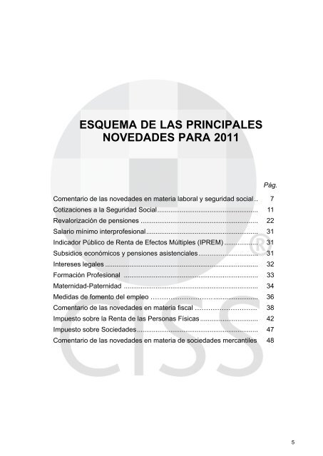 Especial PRESUPUESTOS 2011 - CISS