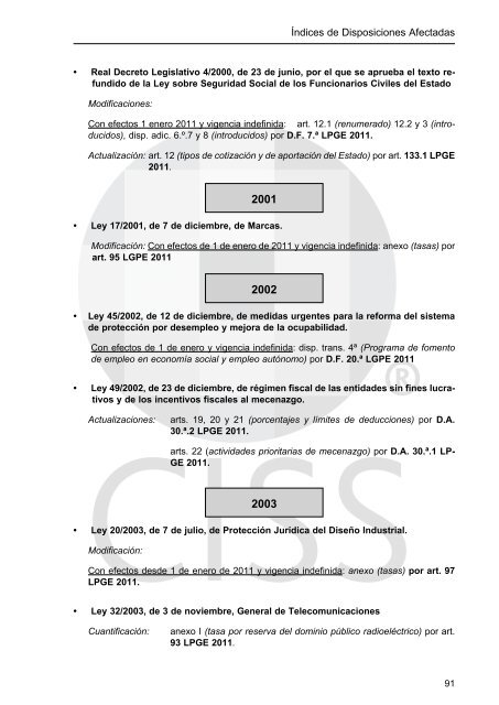 Especial PRESUPUESTOS 2011 - CISS