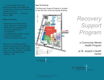 Recovery Support Program - St. Joseph's Health Centre Toronto