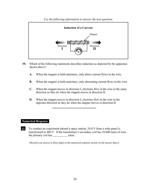 Science 30 January 1999 Grade 12 Diploma Examination