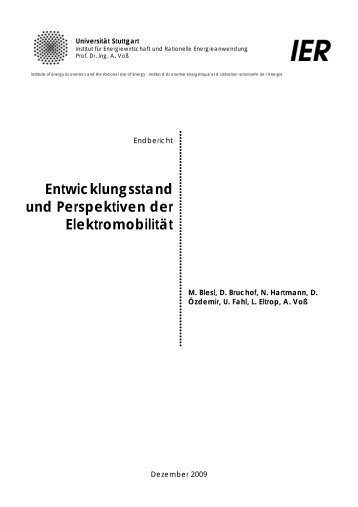 Entwicklungsstand und Perspektiven der ... - Universität Stuttgart