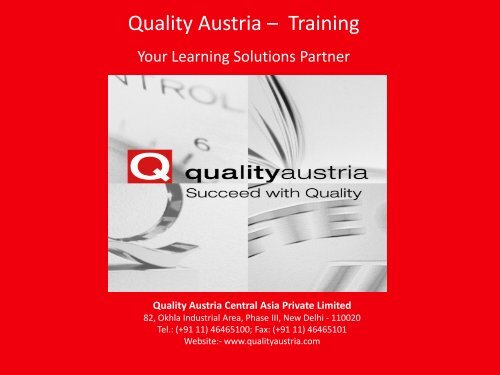 Quality Austria – Training - Qualityaustriaindia.com