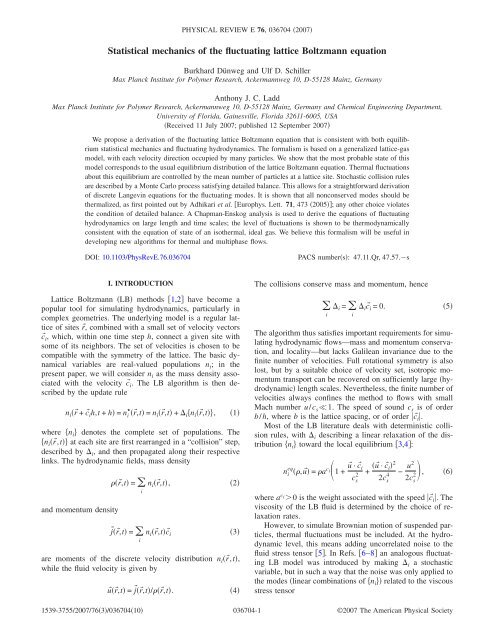 Statistical mechanics of the fluctuating lattice Boltzmann equation