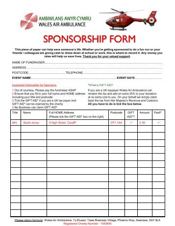 Sponsorship Form