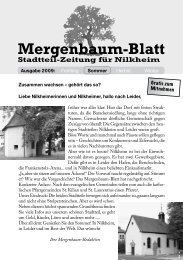 Mergenbaum-Blatt Sommer 2009 - von Wolfgang Giegerich