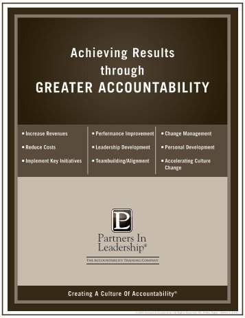 GREATER ACCOUNTABILITY