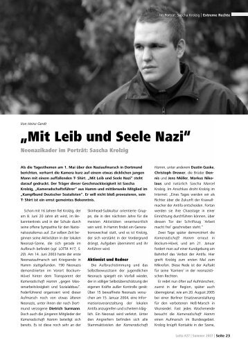 Lotta-Artikel Ã¼ber Demoanmelder Sascha Krolzig