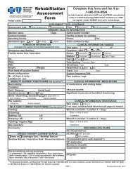 BCN Rehabilitation Assessment Form - e-Referral