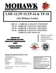 LMF-12,TP-15,TP-16 & TP-18 - Mohawk Lifts