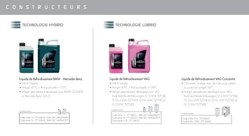 Liquides de Refroidissement