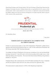 termination of agreement to combine with aia group ... - Prudential plc