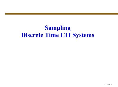 Sampling Discrete Time LTI Systems
