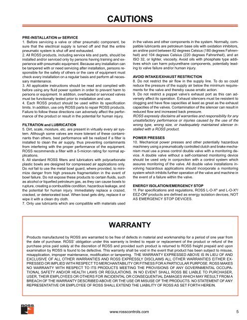 ROSS FLOW CONTROL VALVES