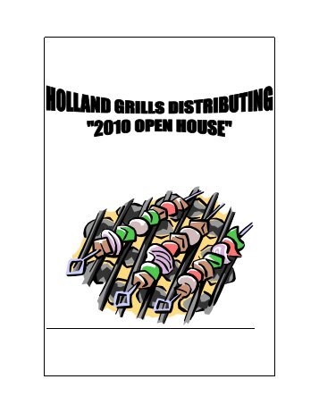 holland grills distributing cookbook table of contents page