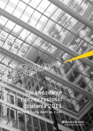 Sprawozdanie z przejrzystoÅci dziaÅania 2011 - Ernst & Young