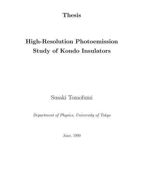 Thesis High-Resolution Photoemission Study of Kondo Insulators ...